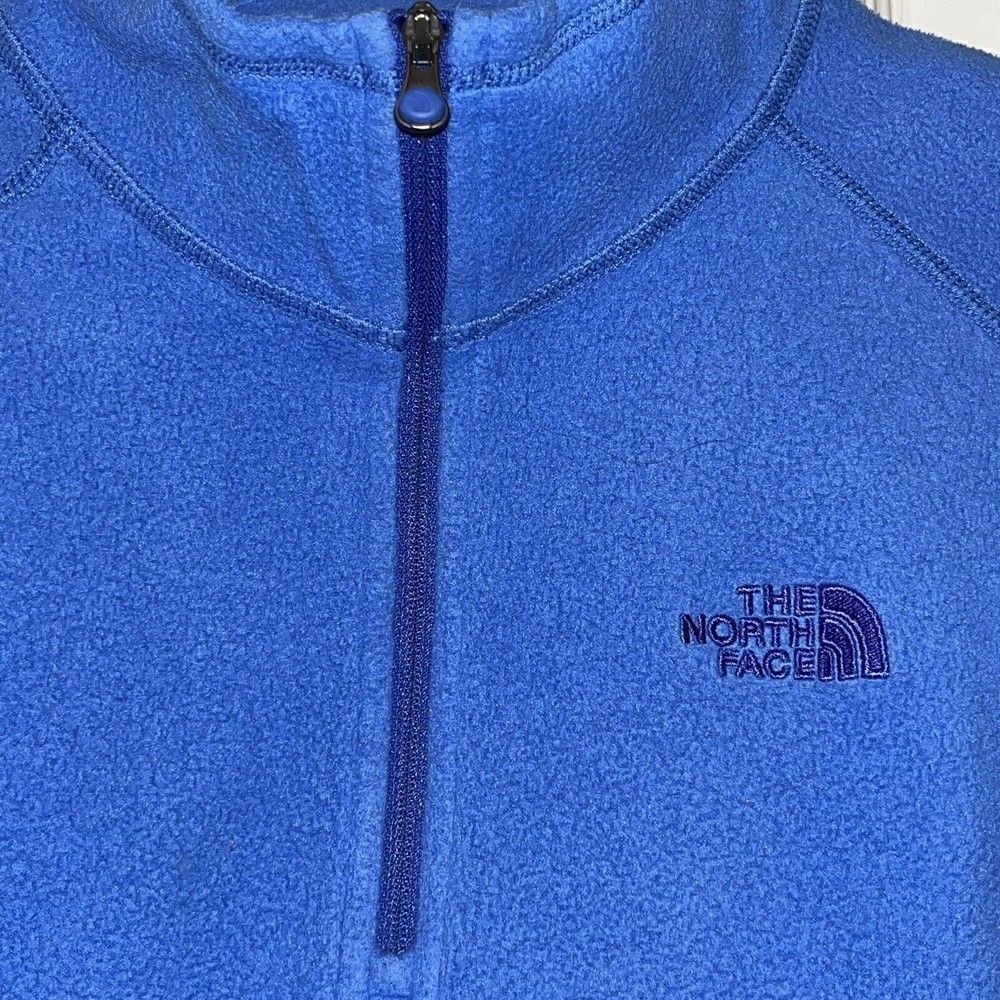 THE NORTH FACE Pullover Fleece Women's Small 1/4 Zip High Neck Blue Hike Outdoor - Picture 2 of 8